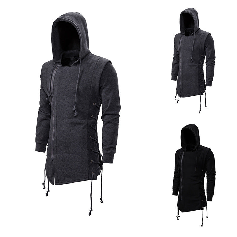 Trendy Men's Zipper Hooded Loose Jacket