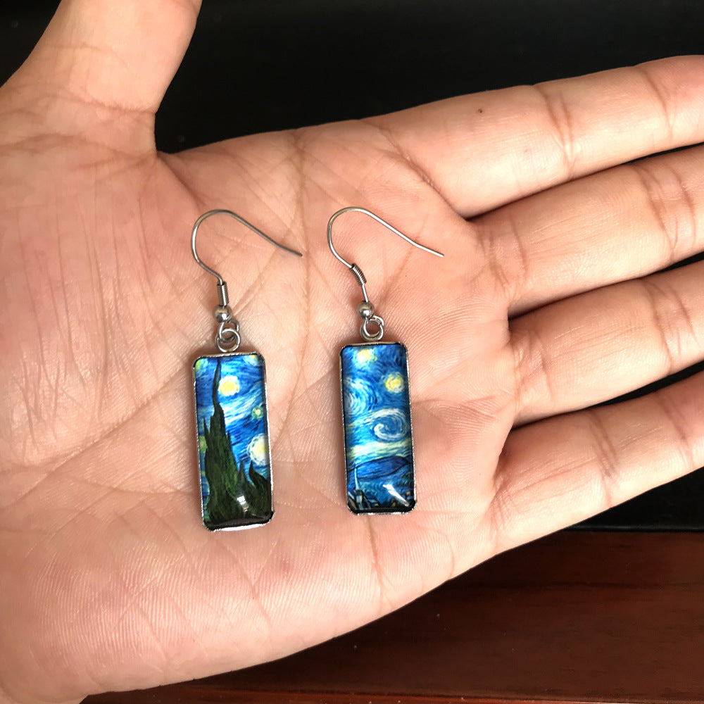Van Gogh Painting Starry Earrings