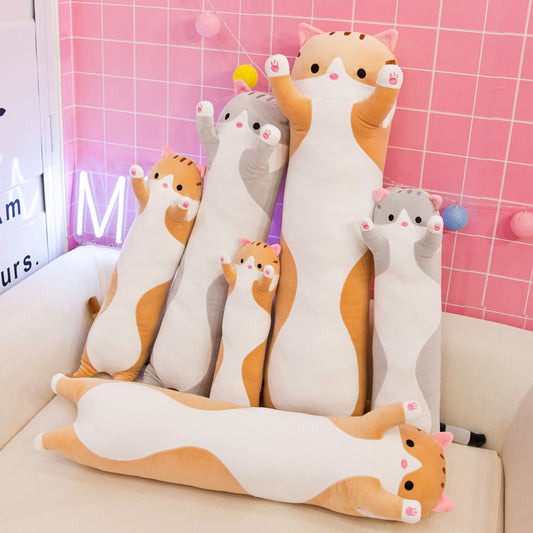 Cute Cat Long Plush Toy Throw Pillow