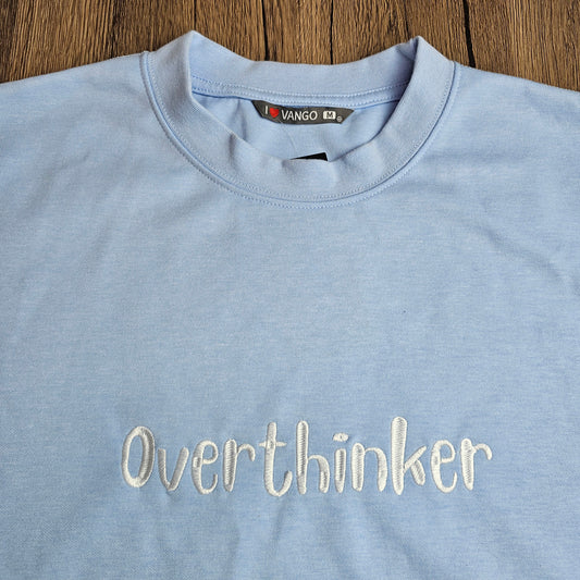 Overthinker (breathe in & out) Embroidered Crewneck