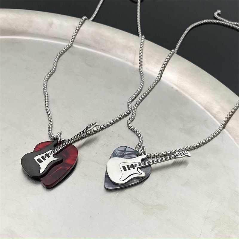 Guitar Pick Stainless Steel Necklace
