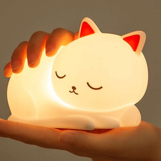 Silicone Napping Cat Night Light