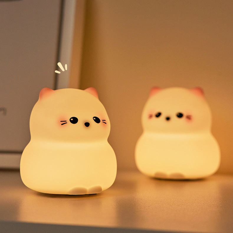 Cute Kitten Silicone Squishy Night Light