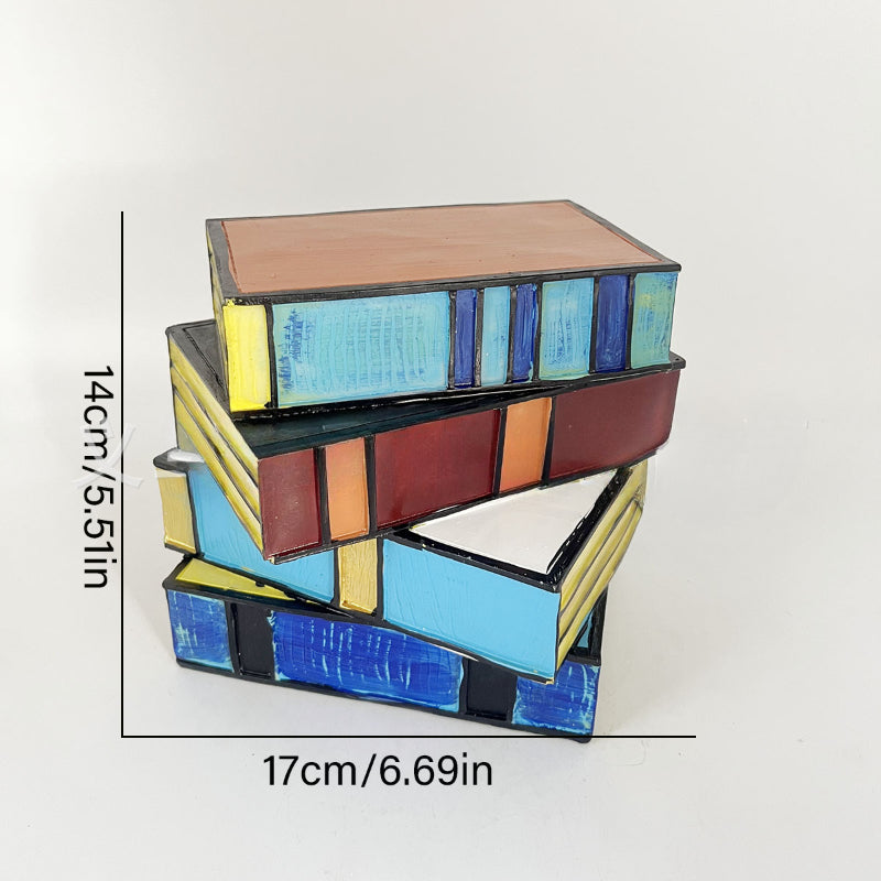Stained Glass Stacked Books Lamp