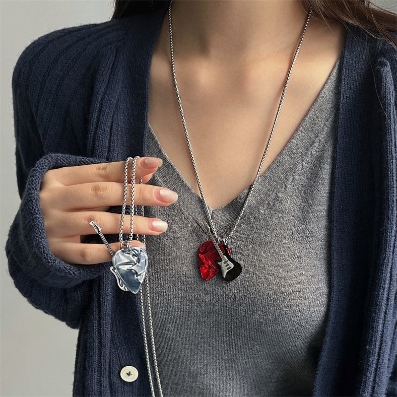 Guitar Pick Stainless Steel Necklace