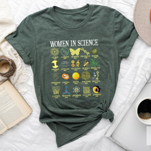 Women in Science Graphic Printed Scientist T-Shirt