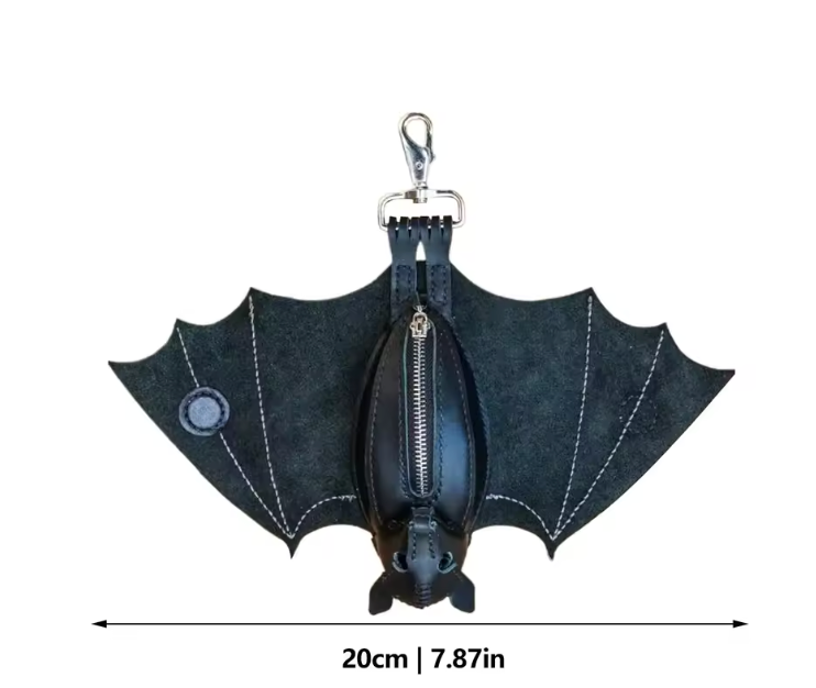 Leather Bat Coin Purse