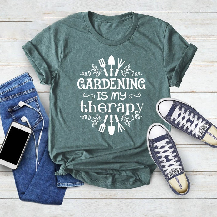 Gardening Is My Therapy Gardener T-Shirt
