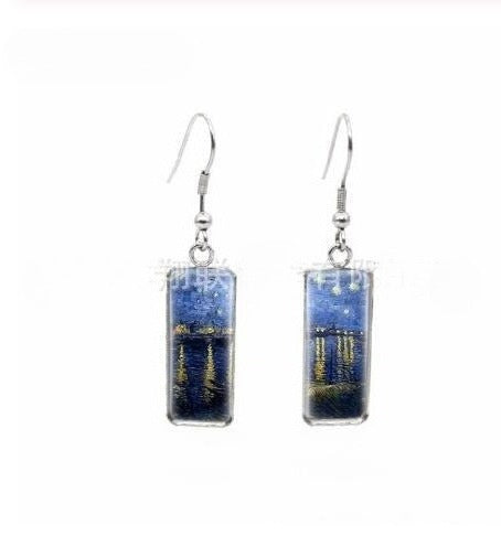 Van Gogh Painting Starry Earrings
