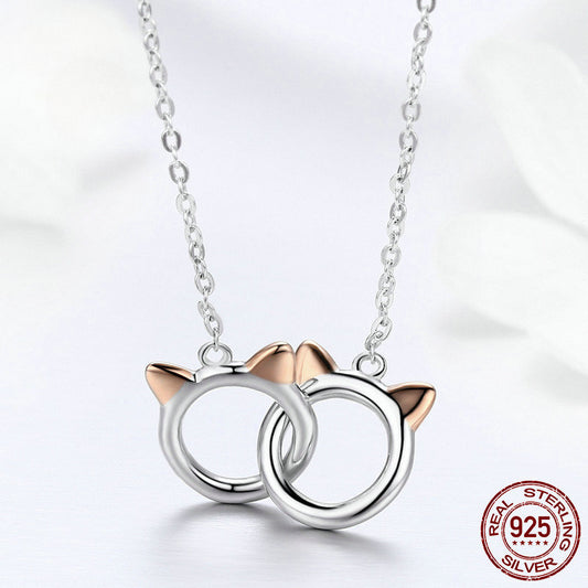 S925 Sterling Silver Cat Necklace