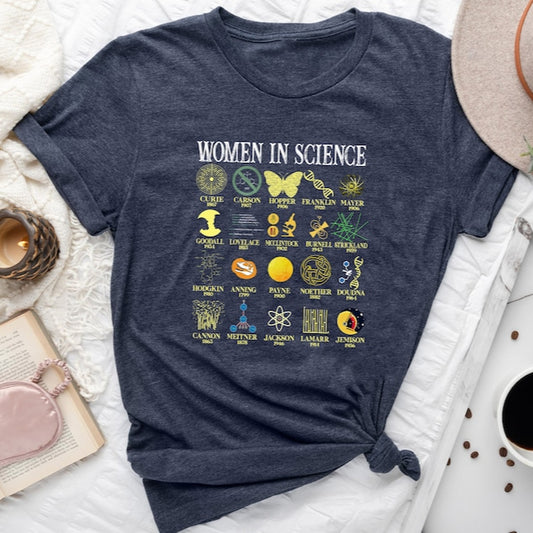 Women in Science Graphic Printed Scientist T-Shirt