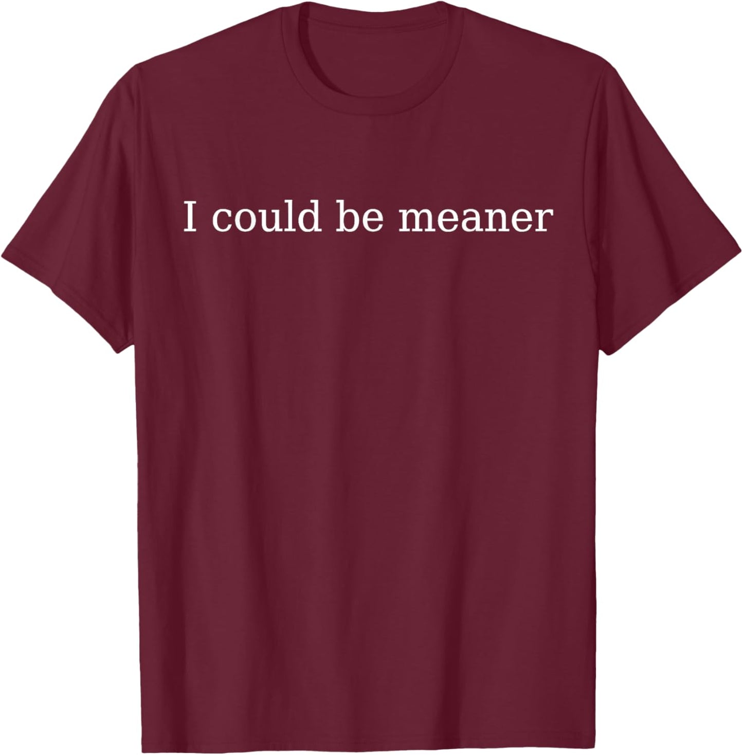 I Could Be Meaner T-Shirt Women Vintage Letters Graphic Sarcasm Quotes Casual Comfort Summer Short Sleeve Tops
