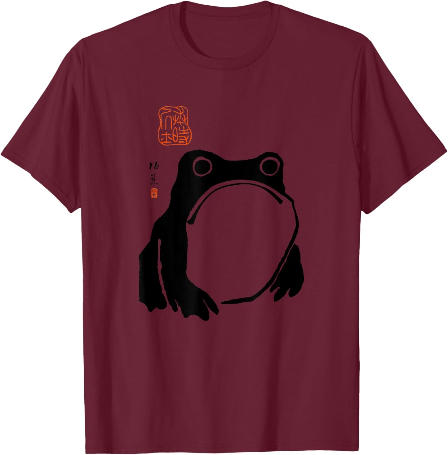 Unisex Grumpy Frog Japanese Art Cotton T-Shirt