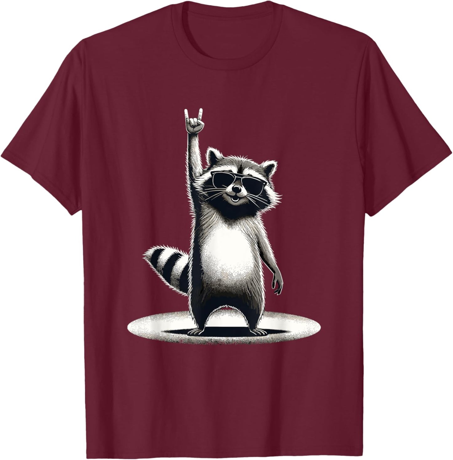 Retro Raccoon Rock Music Funny T-Shirt