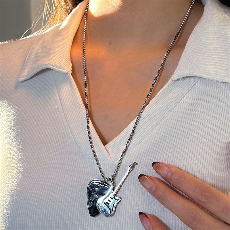 Guitar Pick Stainless Steel Necklace