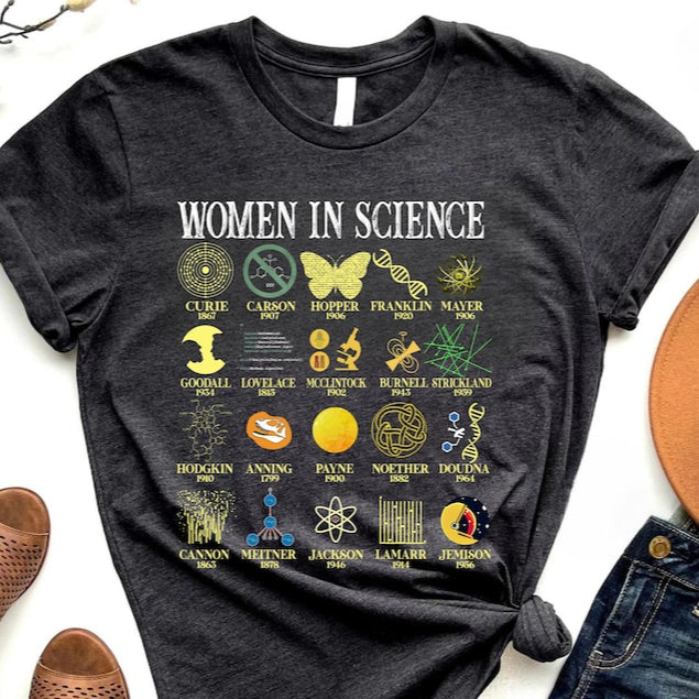 Women in Science Graphic Printed Scientist T-Shirt
