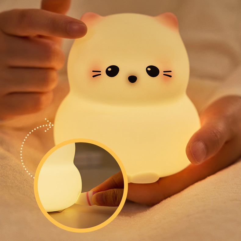 Cute Kitten Silicone Squishy Night Light