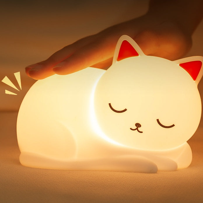 Silicone Napping Cat Night Light