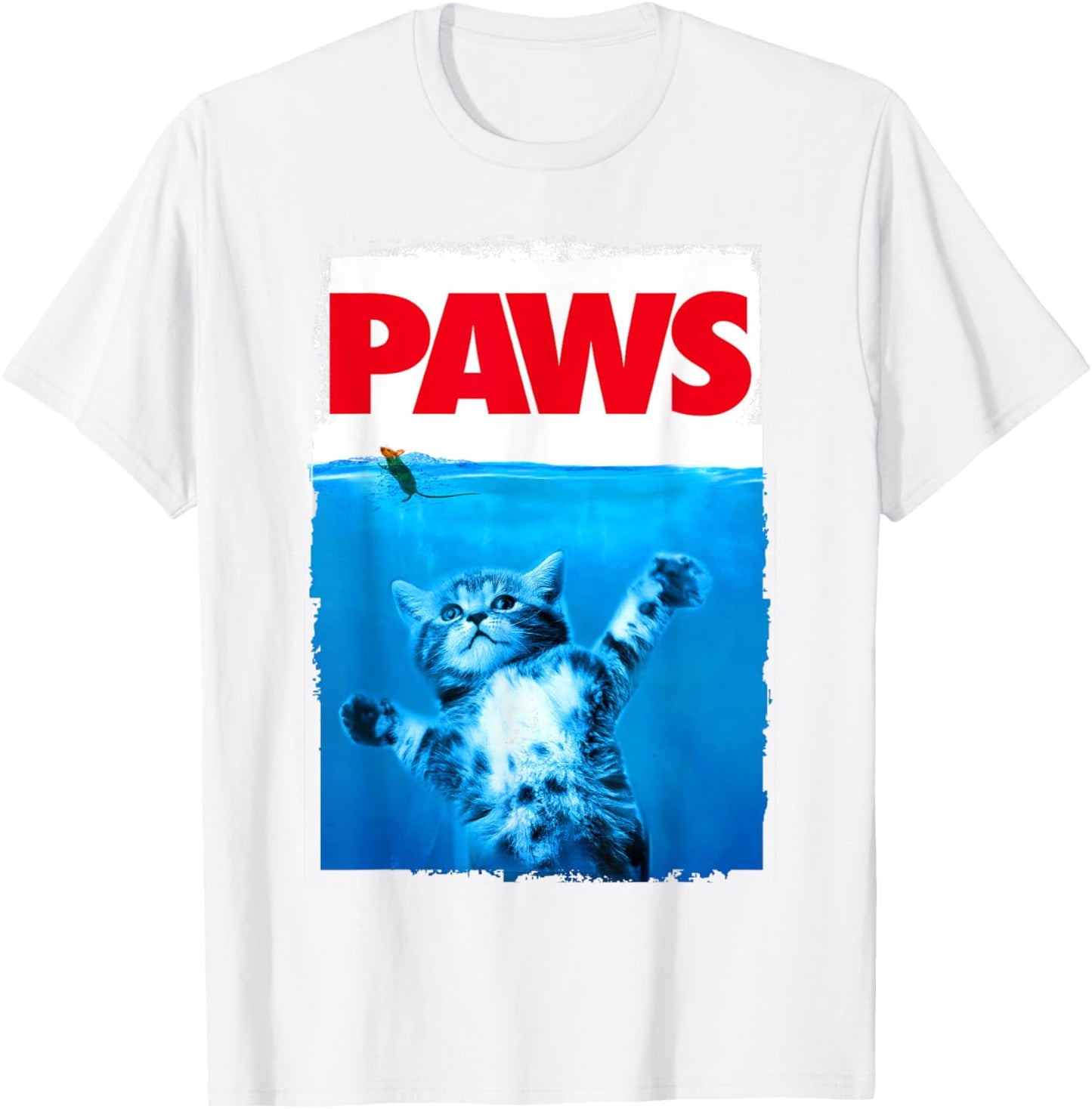 Paws Cat and Mouse Funny Cat Lover Parody T-Shirt