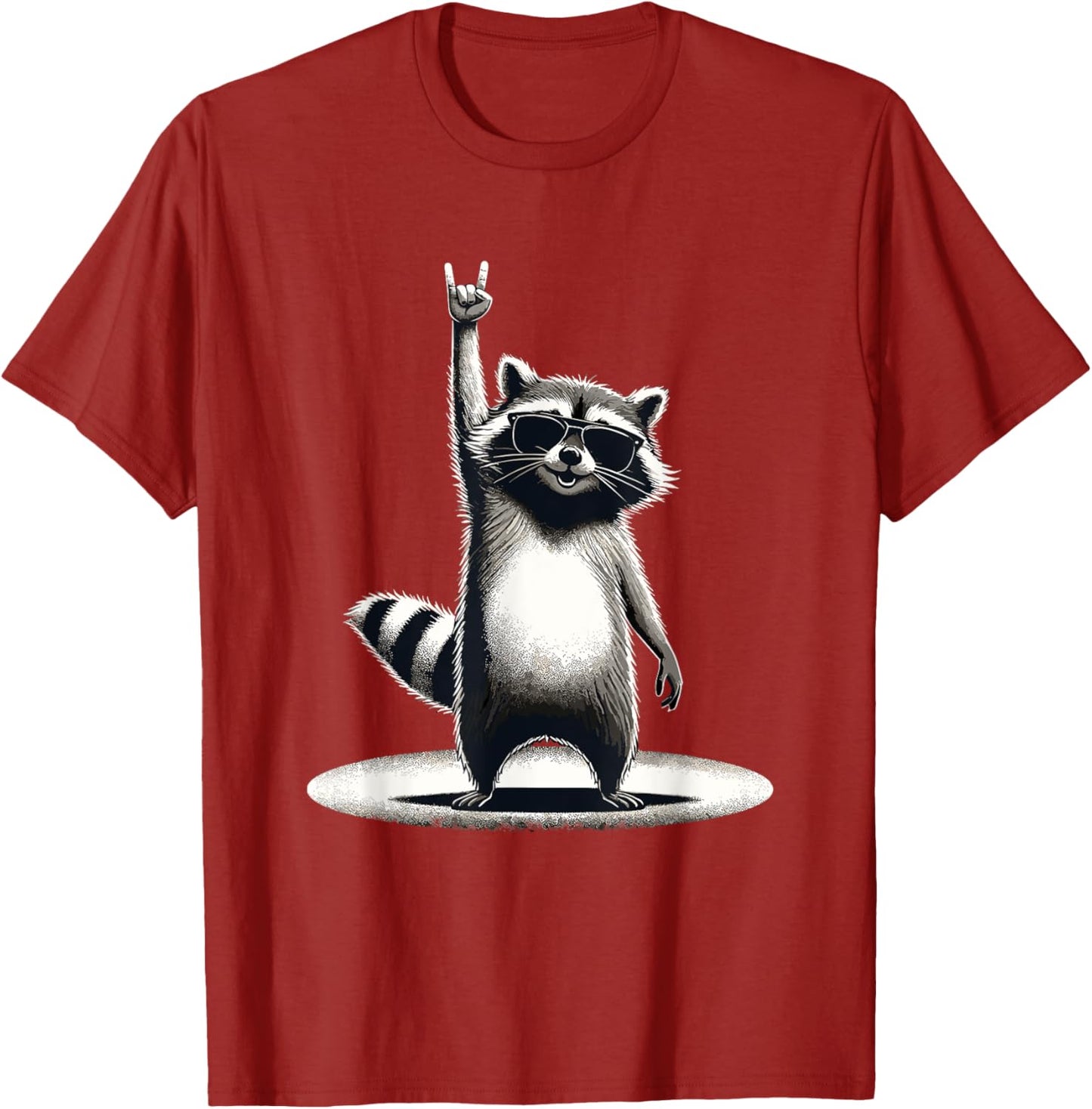 Retro Raccoon Rock Music Funny T-Shirt
