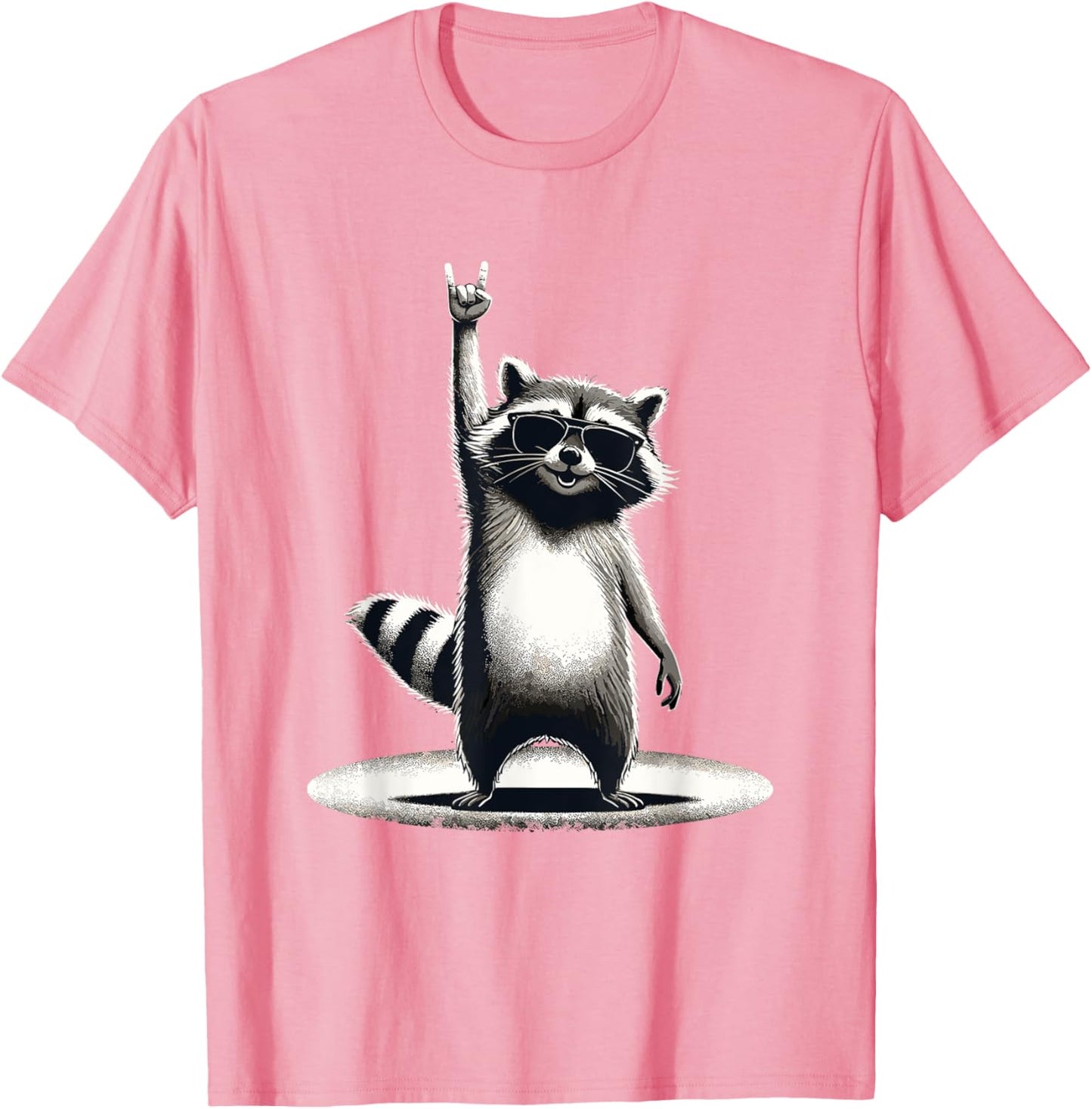 Retro Raccoon Rock Music Funny T-Shirt