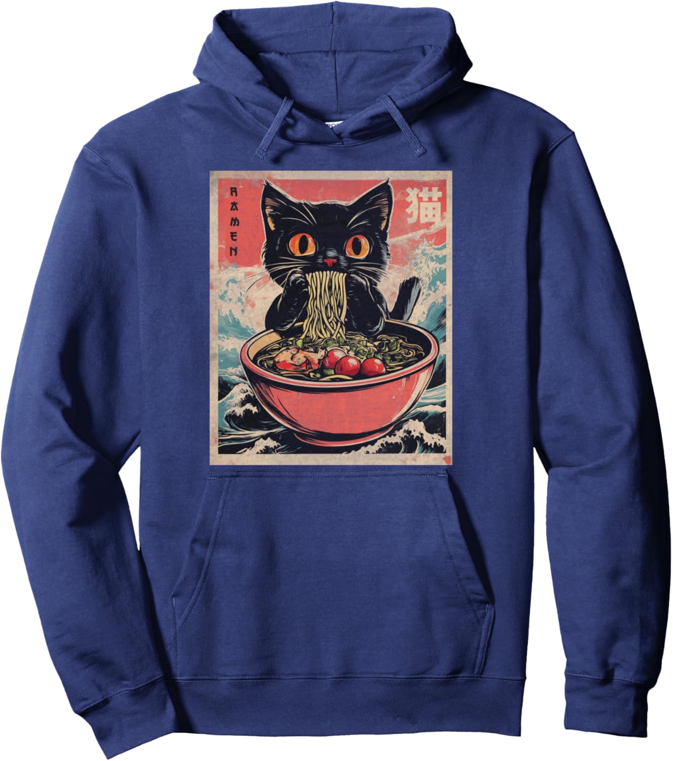 Cat Ramen Funny Graphic Pullover Hoodie