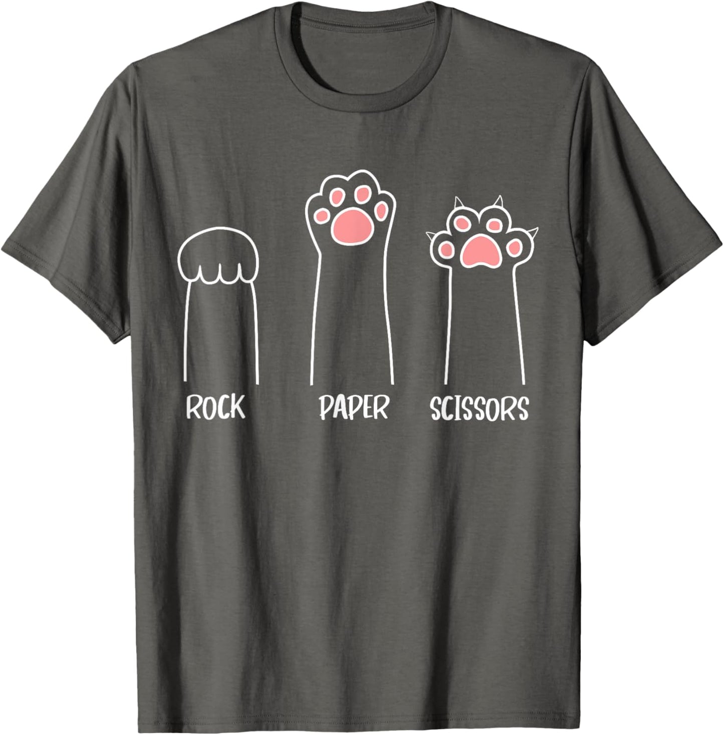 Cat Rock Paper Scissors Cute Paw Print T-Shirt