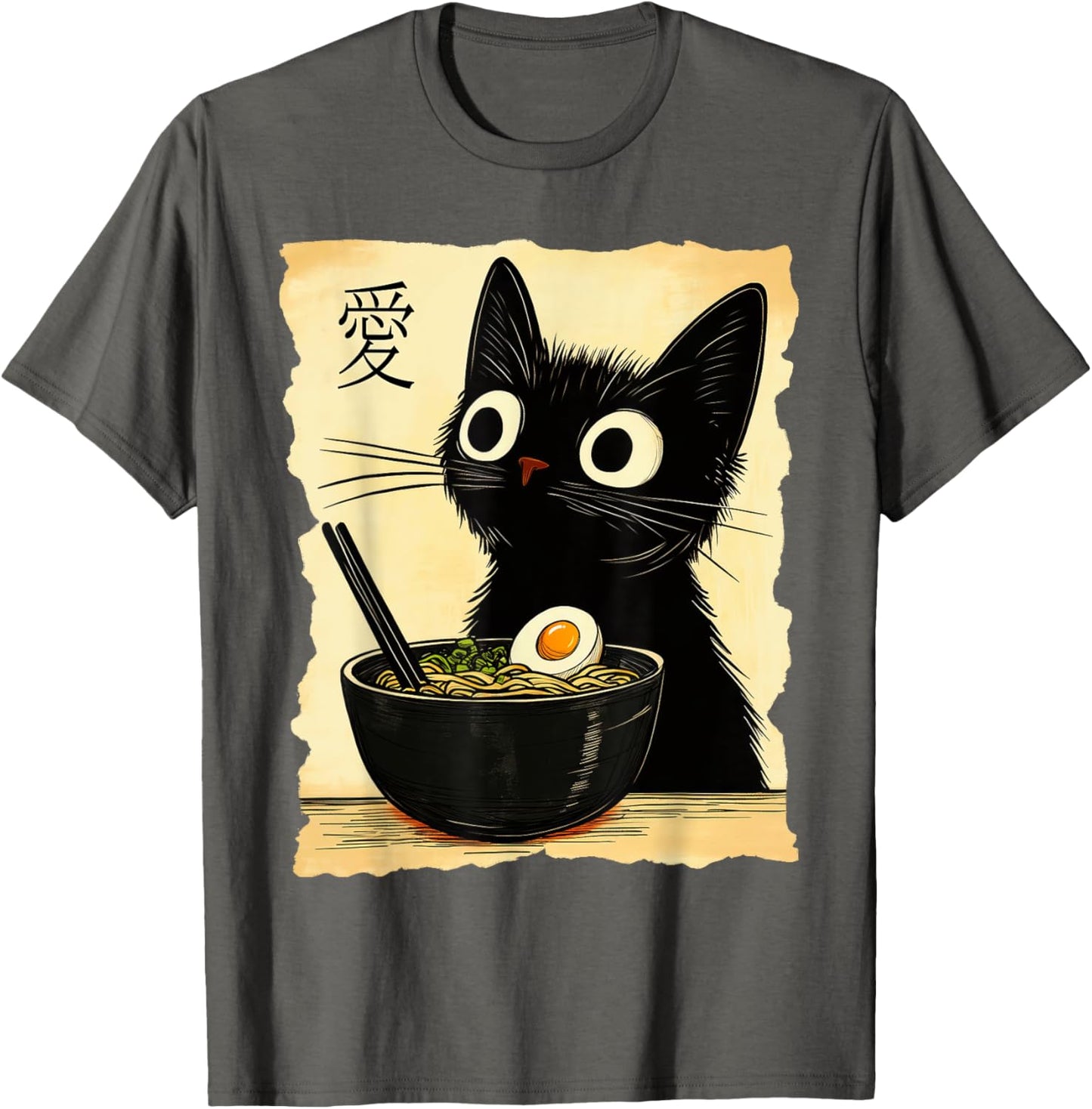 Kawaii Funny Ramen Cat Graphic T-Shirt