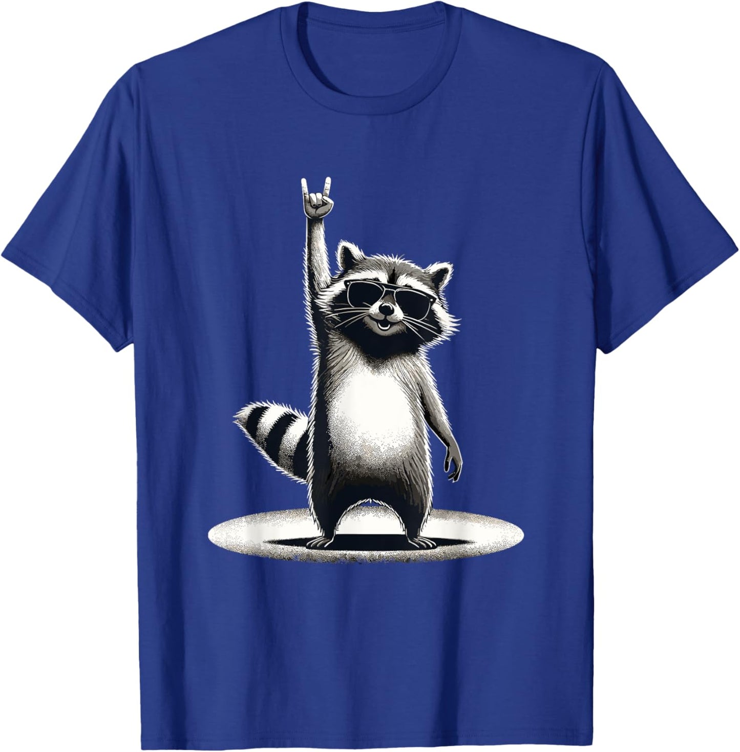 Retro Raccoon Rock Music Funny T-Shirt