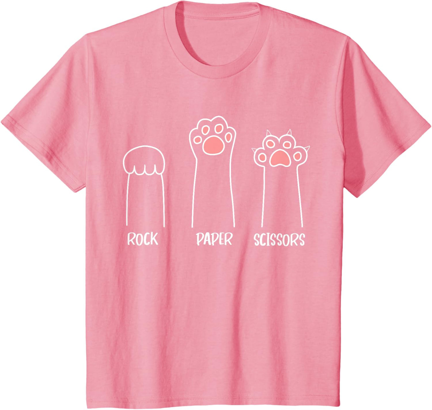 Cat Rock Paper Scissors Cute Paw Print T-Shirt