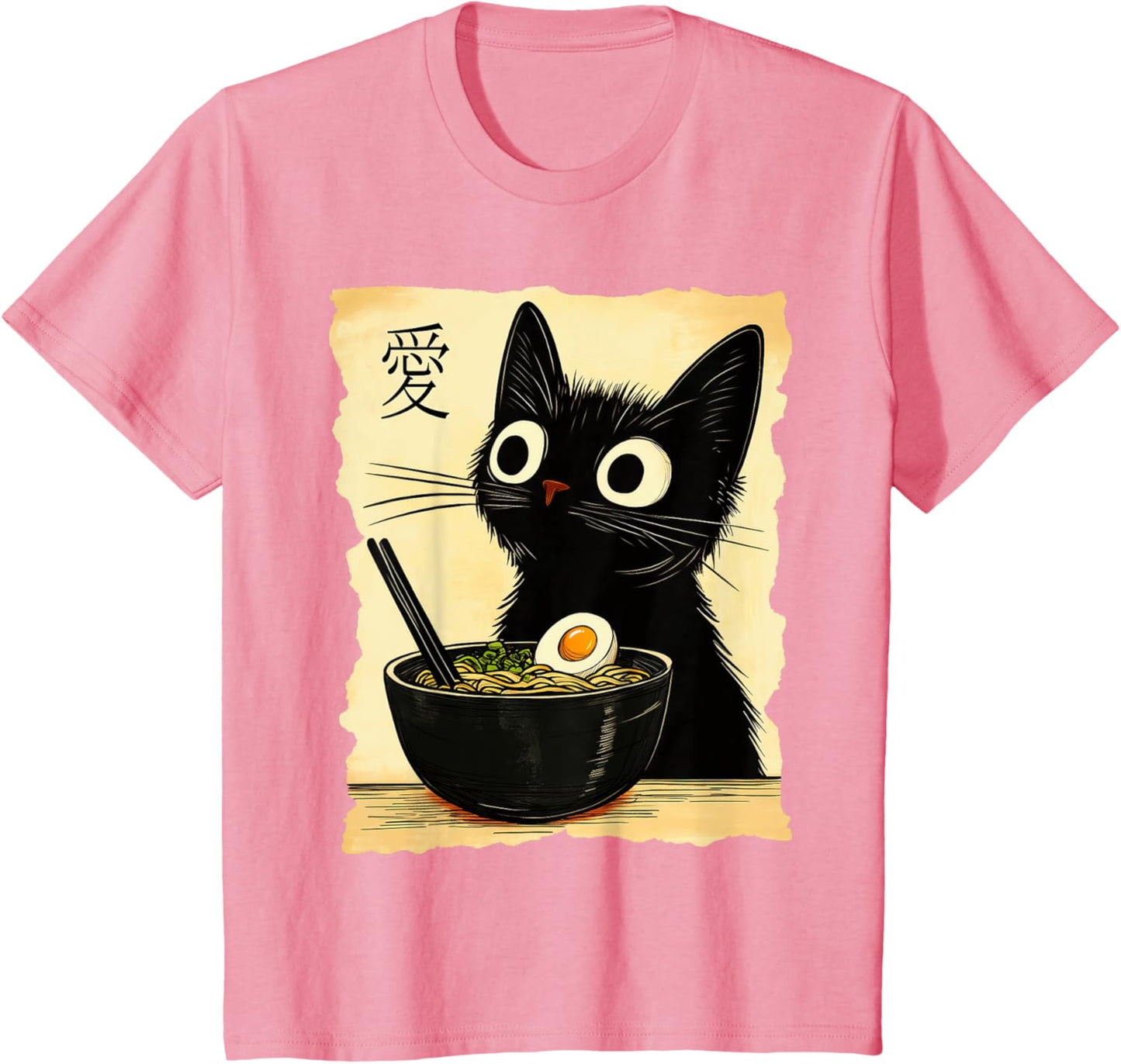 Kawaii Funny Ramen Cat Graphic T-Shirt