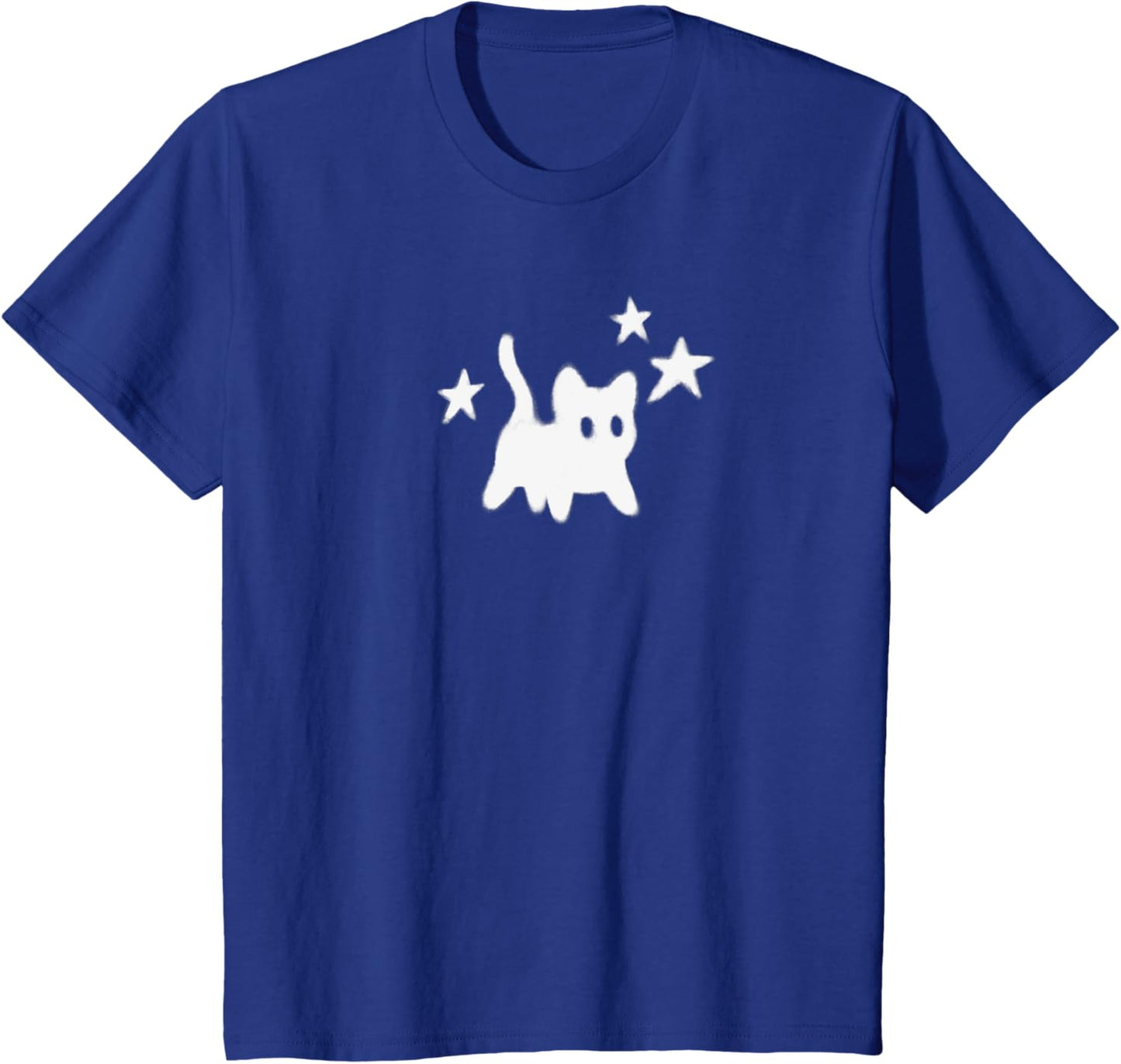 Y2K Scary Cat Under Starry Printed T-Shirt