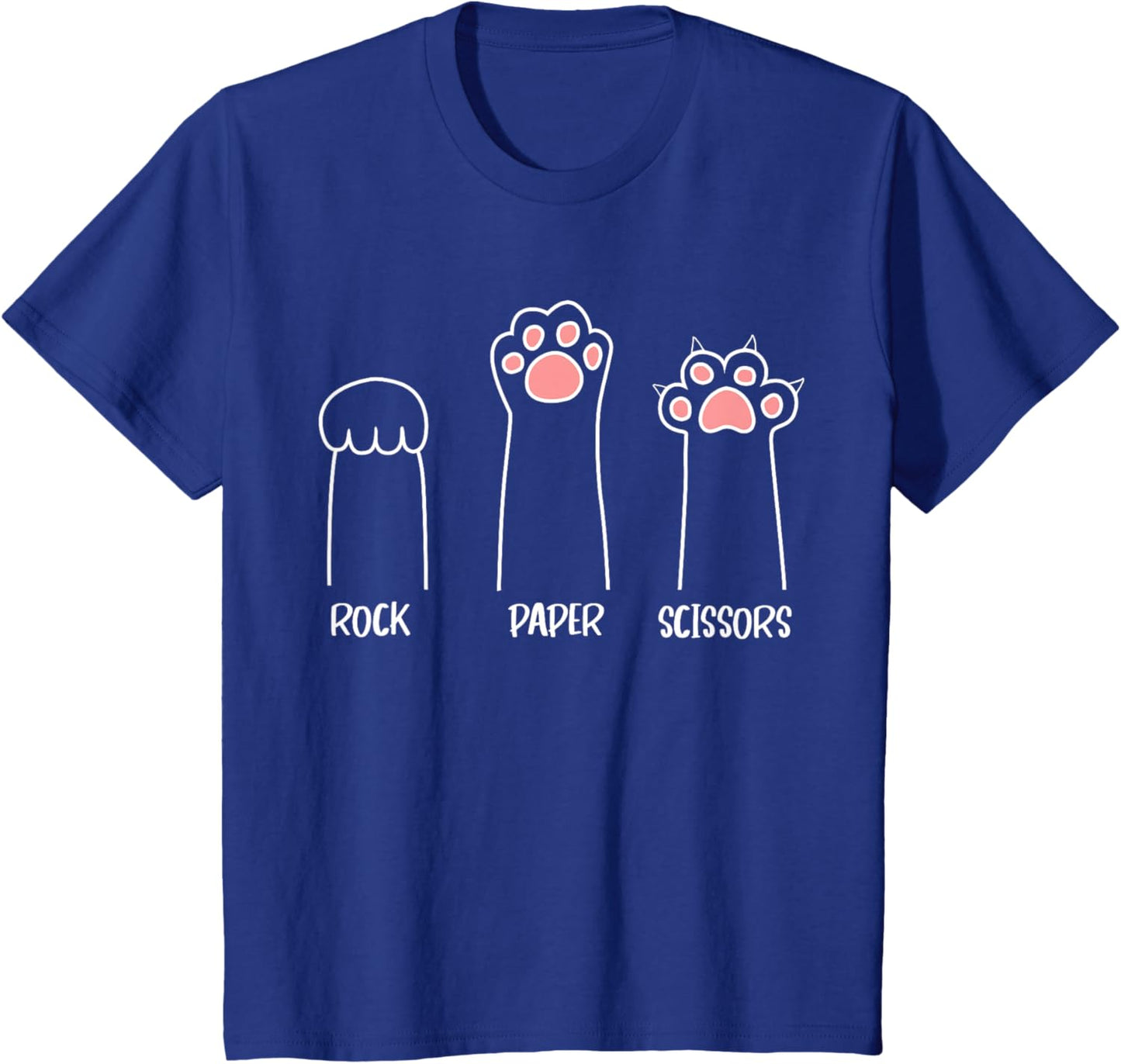 Cat Rock Paper Scissors Cute Paw Print T-Shirt