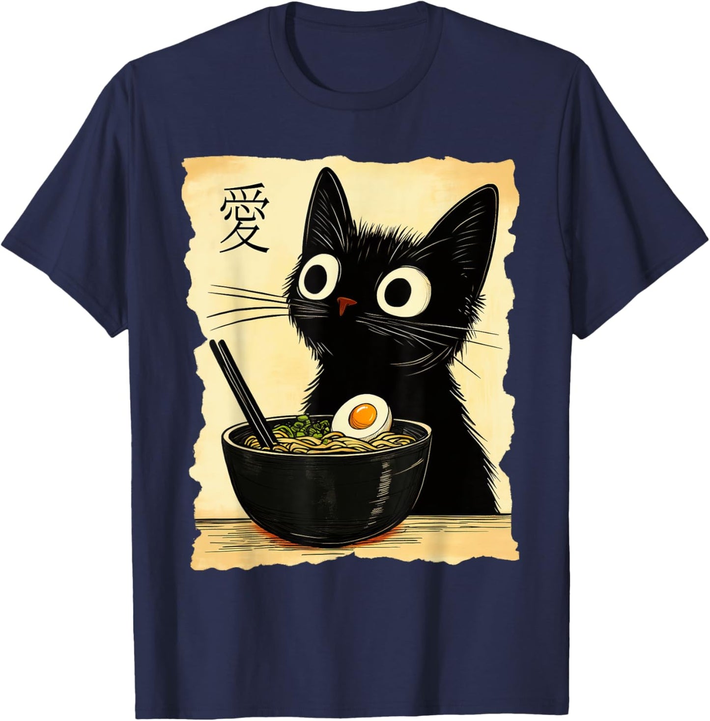 Kawaii Funny Ramen Cat Graphic T-Shirt