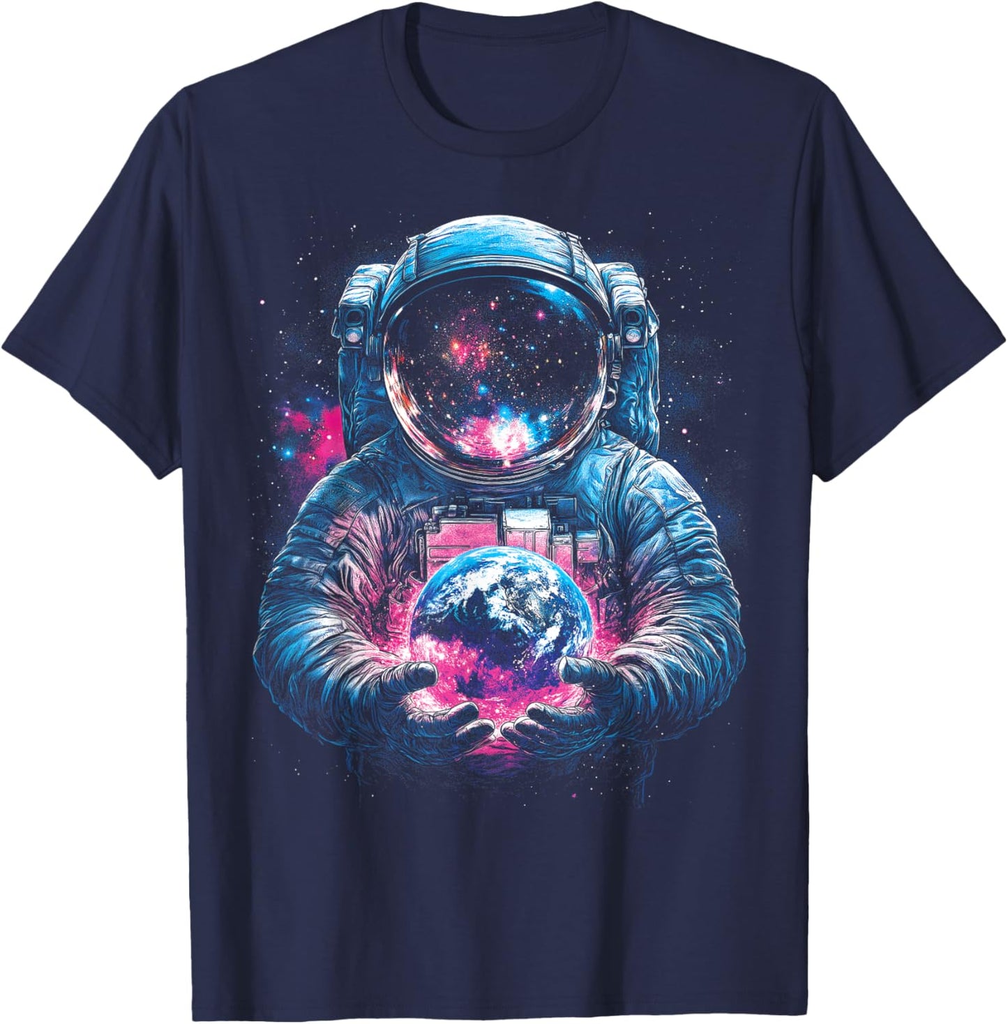 Astronaut Planet Earth Galaxy Graphic T-Shirt