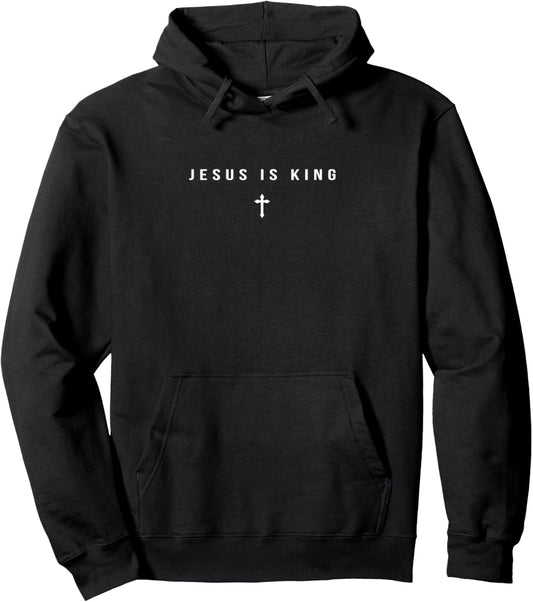 Jesus Is King Cross Print Pullover Hoodie