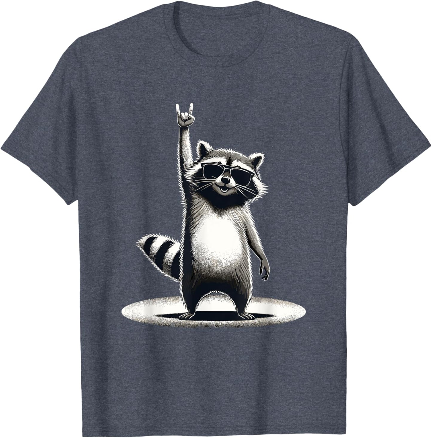Retro Raccoon Rock Music Funny T-Shirt
