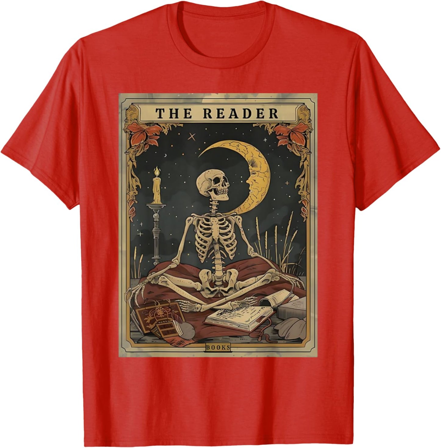Unisex The Reader Tarot Card Skeleton Reading Shirt