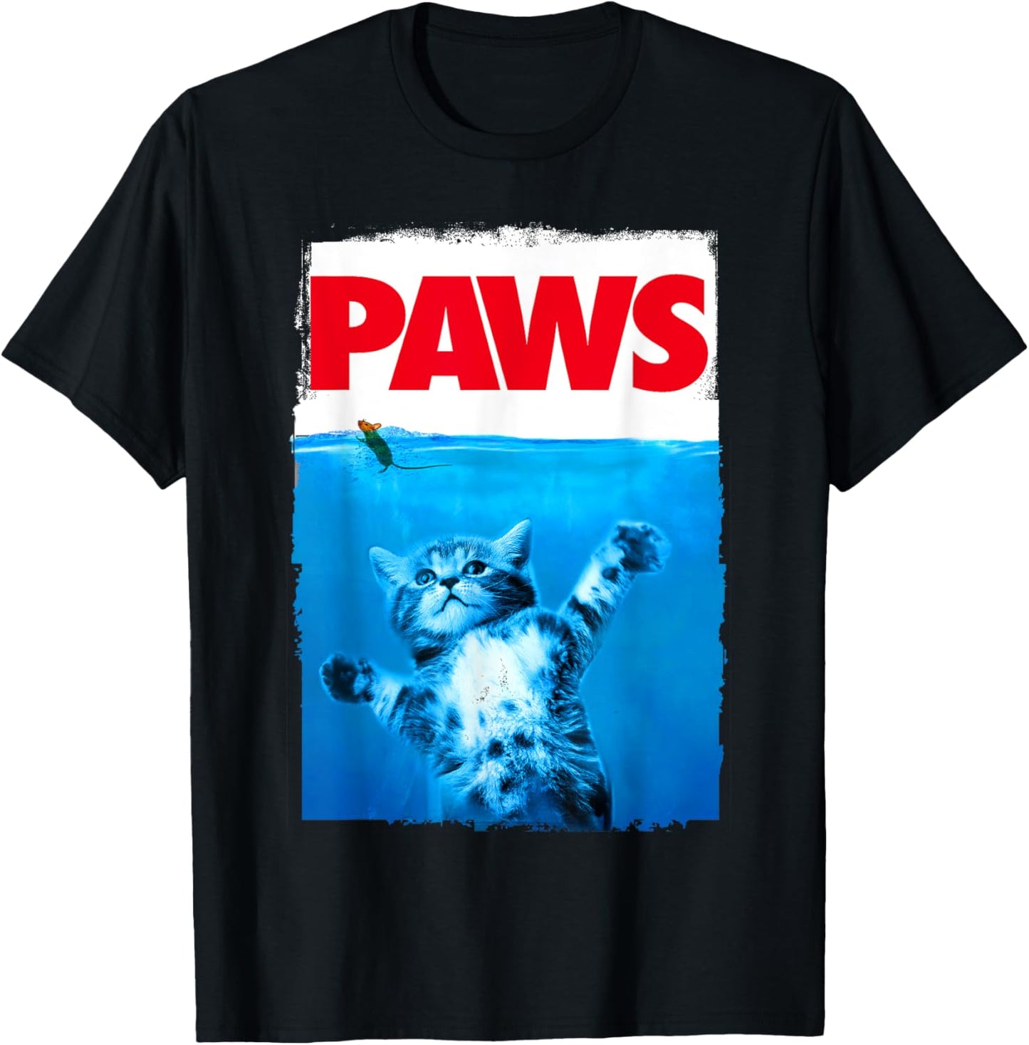 Paws Cat and Mouse Funny Cat Lover Parody T-Shirt
