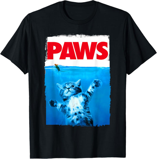 Paws Cat and Mouse Funny Cat Lover Parody T-Shirt