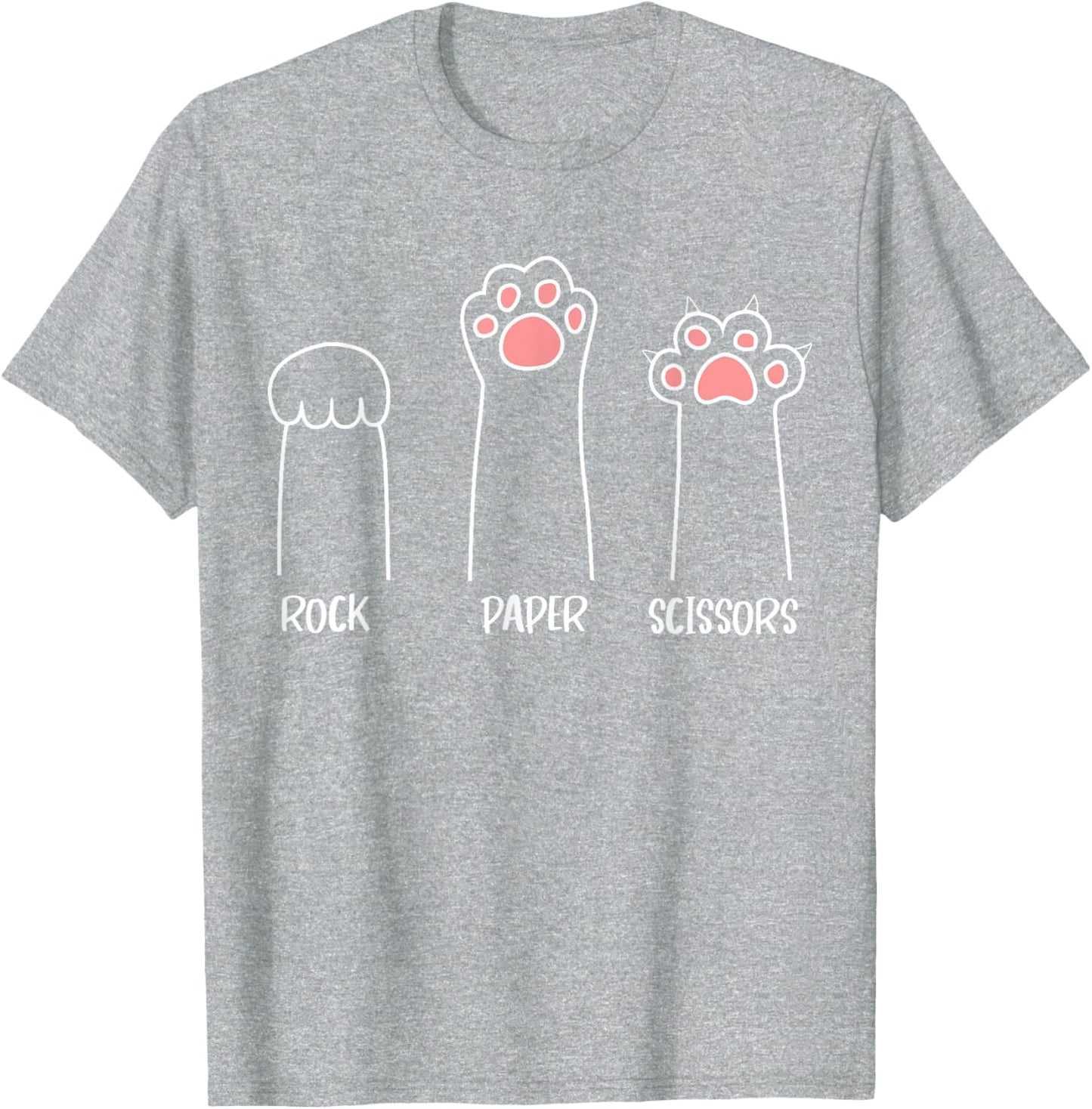 Cat Rock Paper Scissors Cute Paw Print T-Shirt