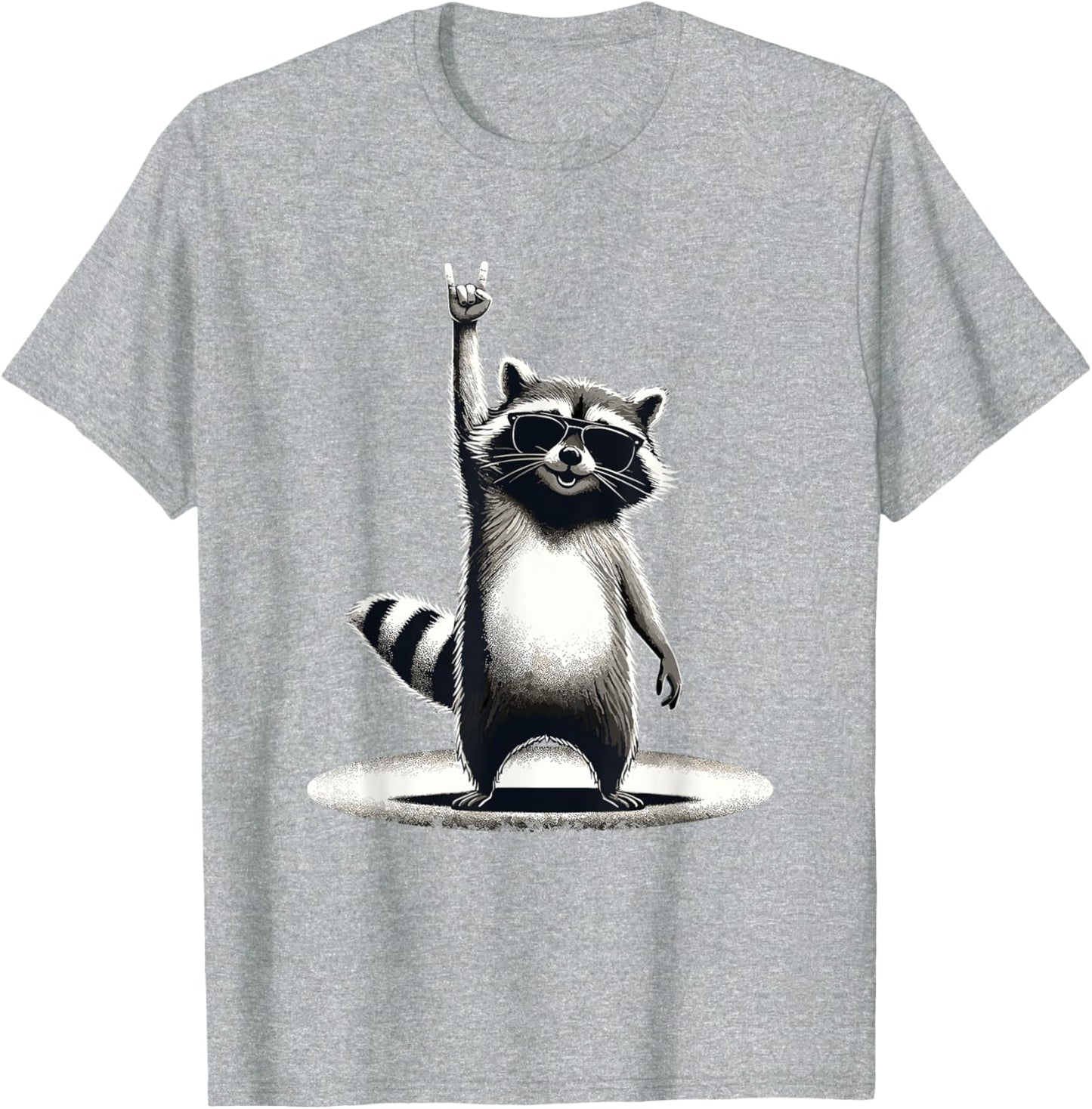 Retro Raccoon Rock Music Funny T-Shirt