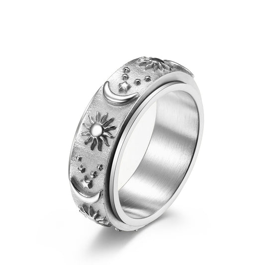 Stars Moon Sun Rotatable Ring