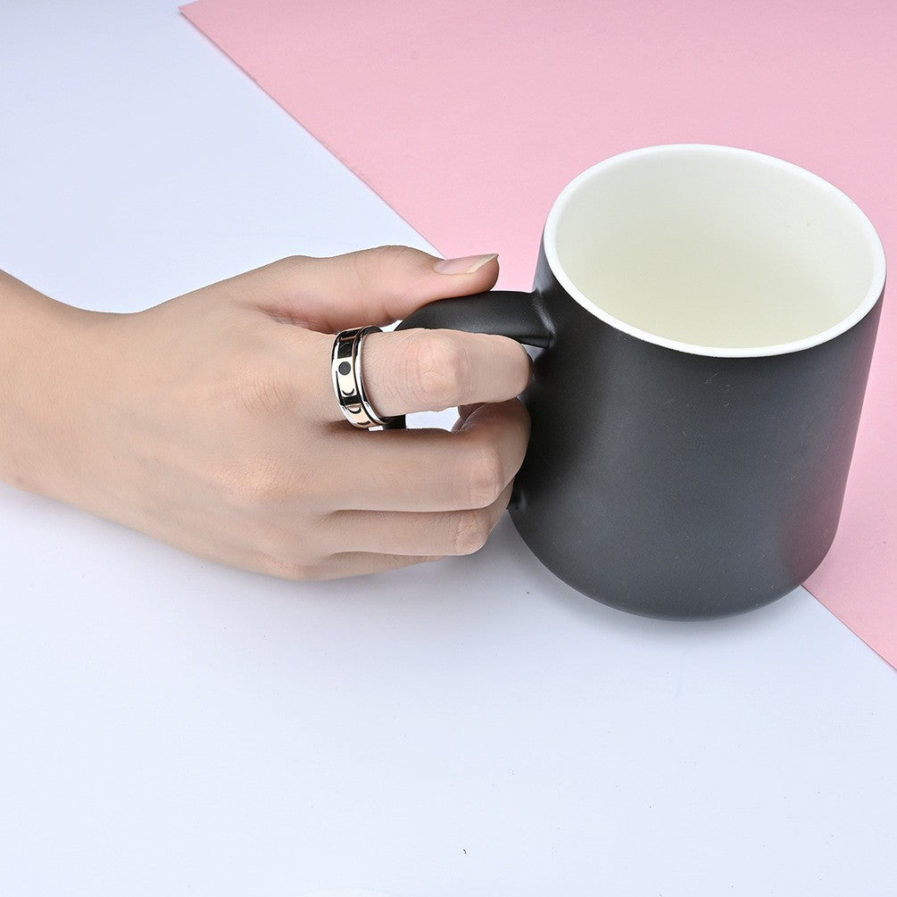 Rotatable Solar Eclipse Titanium Steel Ring