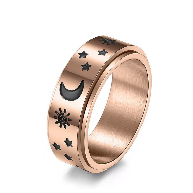 Stars Moon Sun Rotatable Ring Jewelry