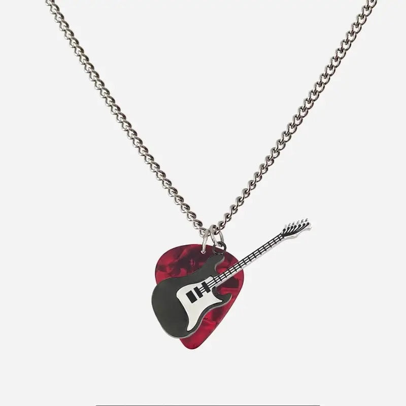 Guitar Pick Stainless Steel Necklace