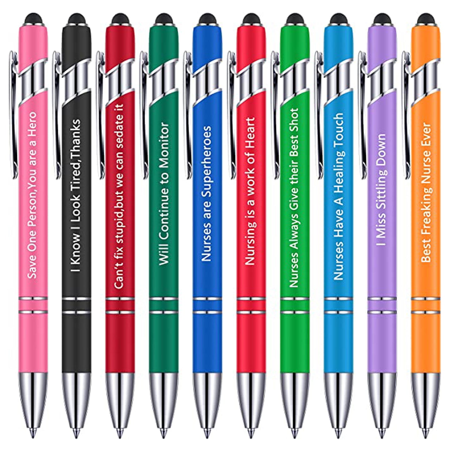 Funny Pens Set 10pcs Metal Ballpoint Pen