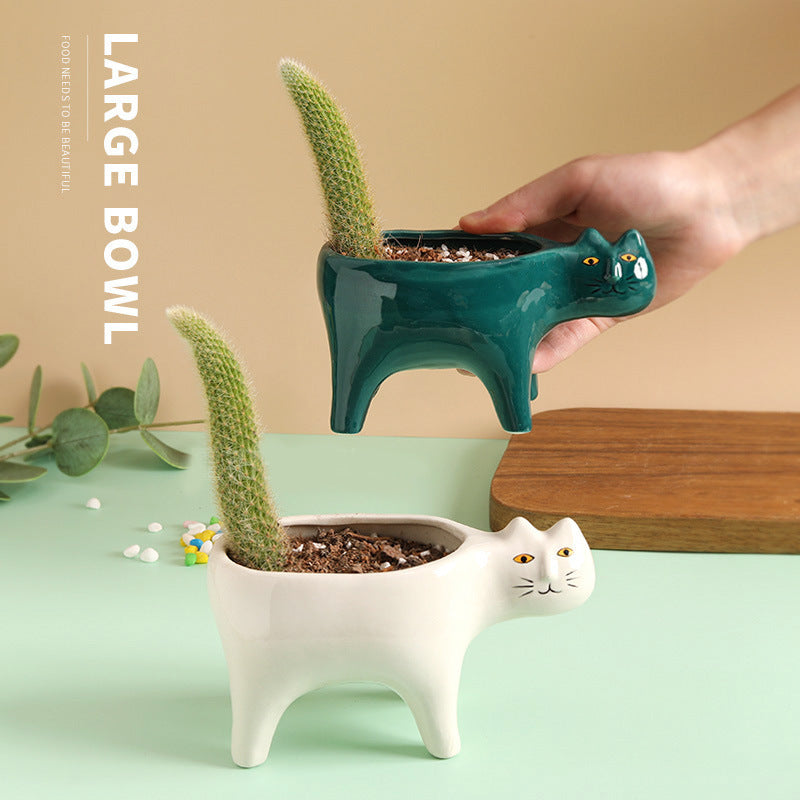 Creative Cute Cat Tail Flower Pot