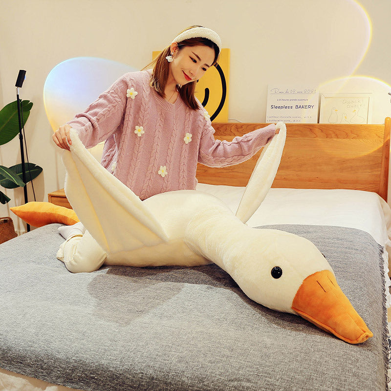 Big White Goose Throw Pillow Doll