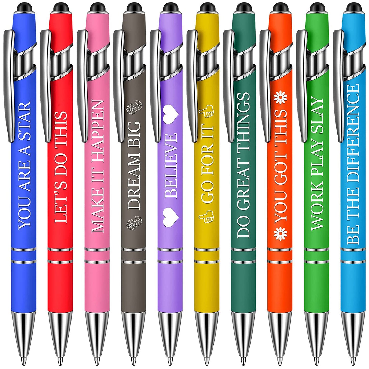 Funny Pens Set 10pcs Metal Ballpoint Pen